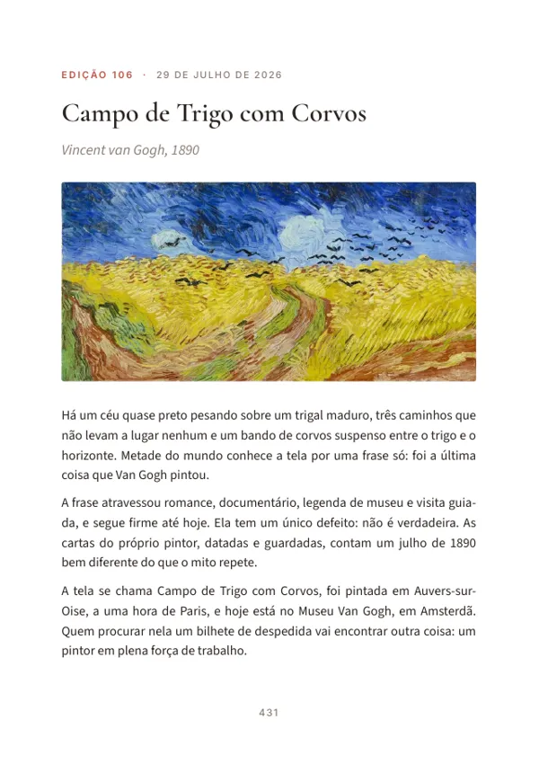 Página 431 do volume: abertura da edição 106, Campo de Trigo com Corvos